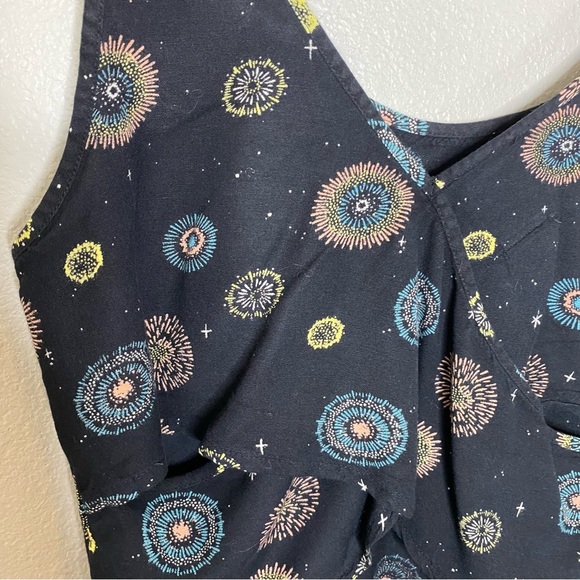 RVCA Top Black Fireworks Print Romper, Size Medium - Picture 8 of 10